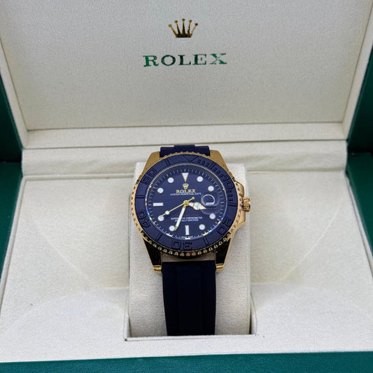 Rolex Yacht-Master 40mm Rose Gold Accents Black Rubber Strap Dive Watch - Luxury Replica