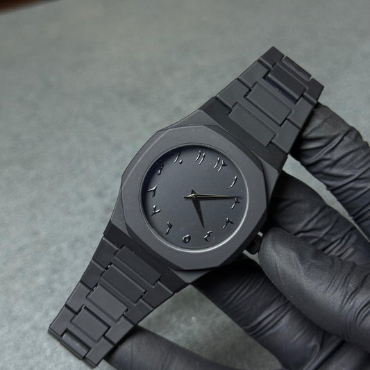 Premium Black Arabic Dial Watch - Sleek Modern Design with Durable Strap