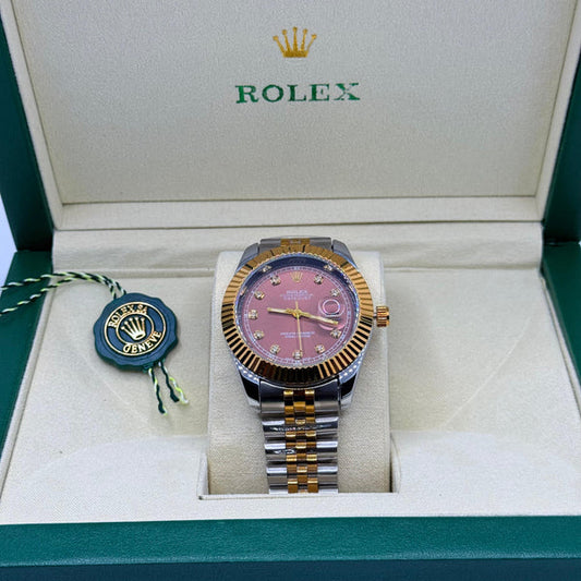 Rolex Datejust Black Dial Silver Chain - Luxury Stainless Steel Watch