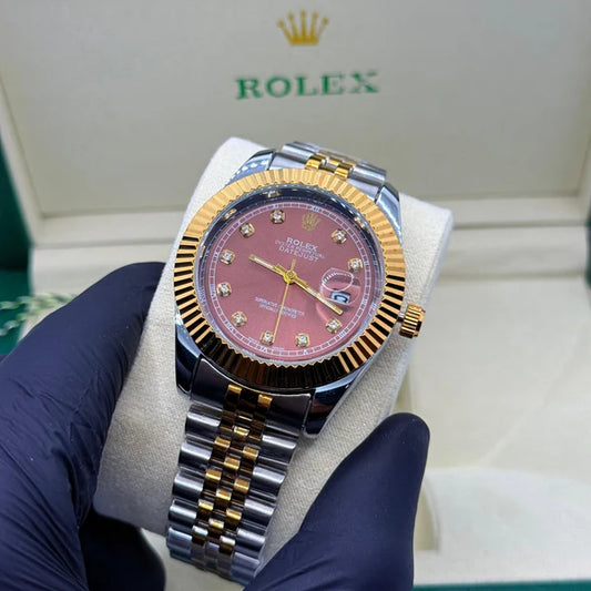 Rolex Datejust Black Dial Silver Chain - Luxury Stainless Steel Watch